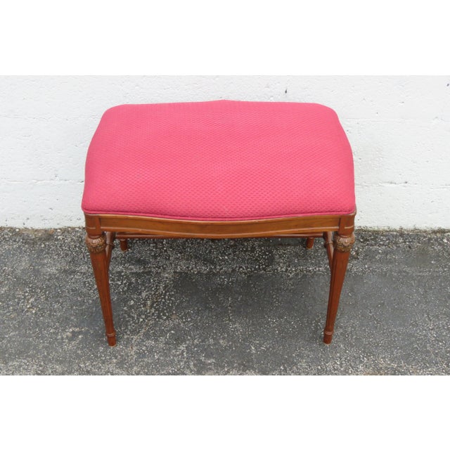 This charming Vanity Stool Ottoman is made of wood, solid wood, and upholstery. This lovely Stool has Traditional style;...