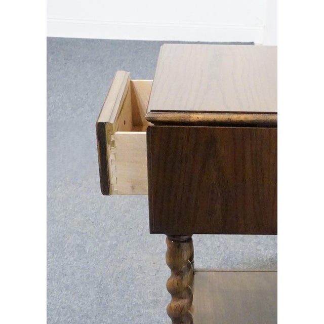 Drexel Heritage Bishopsgate Collection Solid Walnut English Tudor Style 41" Drop Leaf Accent End Table 122-602-2 For Sale In Kansas City - Image 6 of 17
