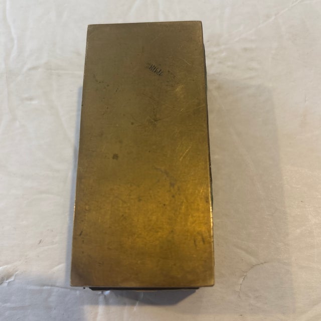 Chinoiserie Antique Chinese Brass and Enamel Stamp Box Circa 1890 For Sale - Image 3 of 3