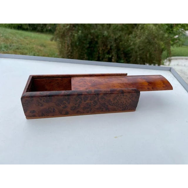 1970s Decorative Brown Box in Light Wood, France, 1970s For Sale - Image 5 of 9