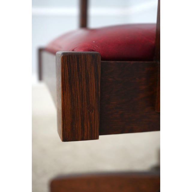 Stickley Mission Oak Leather Office Chair For Sale - Image 15 of 18