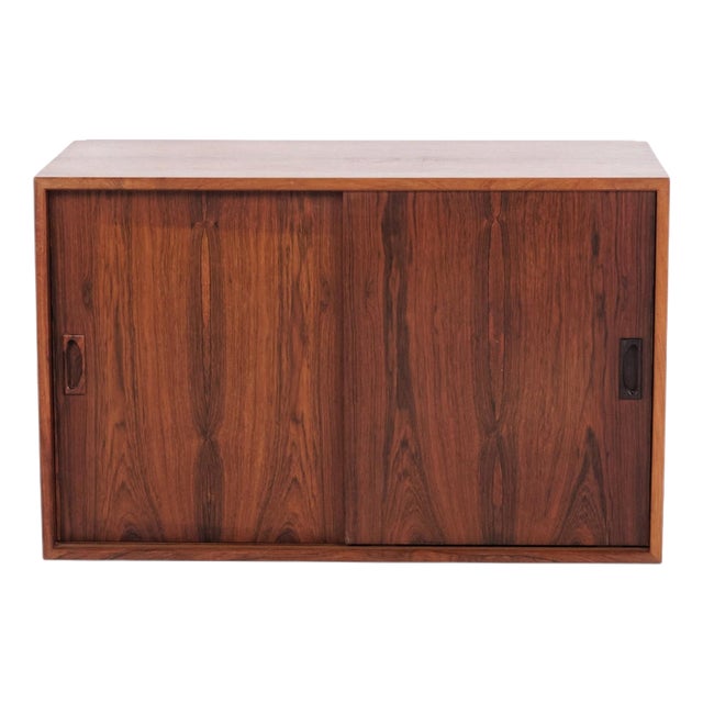 Danish Wall Mounted Cabinet in Rosewood with Sliding Doors, 1960s For Sale