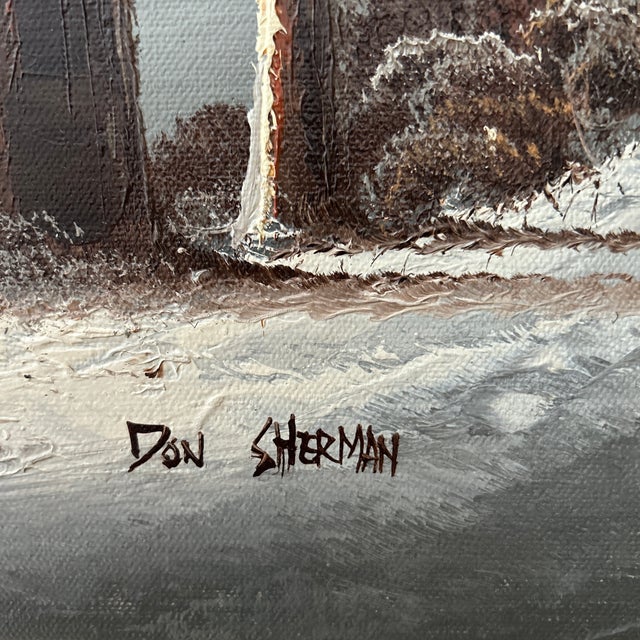 Late 20th Century Original Painting on Canvas by Don Sherman Landscape Signed Famed For Sale - Image 10 of 12