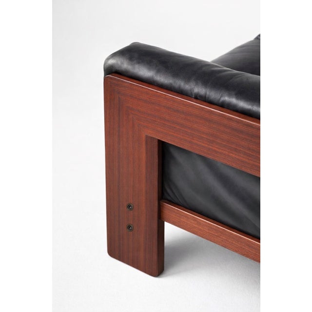 Afra & Tobia Scarpa Bastiano 3-Seater Sofa in Leather and Rosewood by Tobia Scarpa, 1960 For Sale - Image 4 of 5