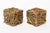 These amazing and fabulous pair of signed vintage French bronze square cube sculptures are meticulously intertwined works...