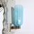 Pair of Modernist Hand-Blown Murano Arctic Blue Fluted Glass Sconces & Nickel For Sale - Image 12 of 16