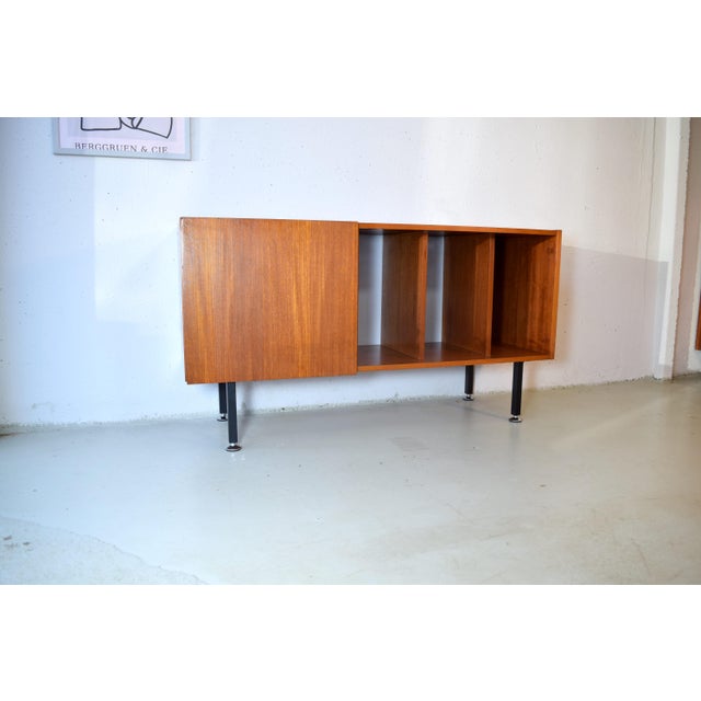 Black Vintage Record Sideboard in Teak, 1960s For Sale - Image 8 of 8