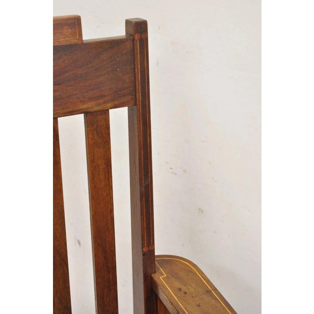Antique Edwardian Mahogany Mechanical Reclining Slatted Morris Lounge Arm Chair For Sale - Image 12 of 12