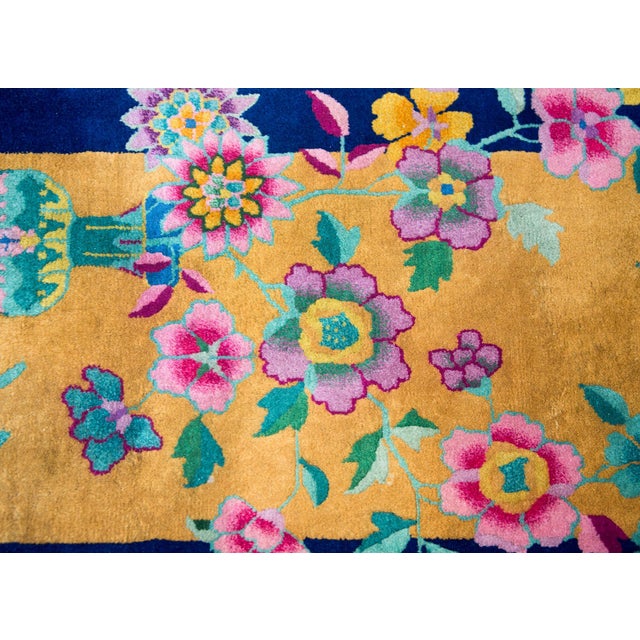 Gold Chinese Art Deco Rug For Sale - Image 8 of 13