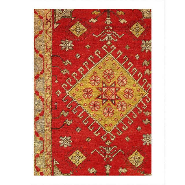 A vivid rust antique Turkish Oushak rug, Country of Origin / Rug Type: Turkish Rugs, Circa date: 1900 – Regal and...