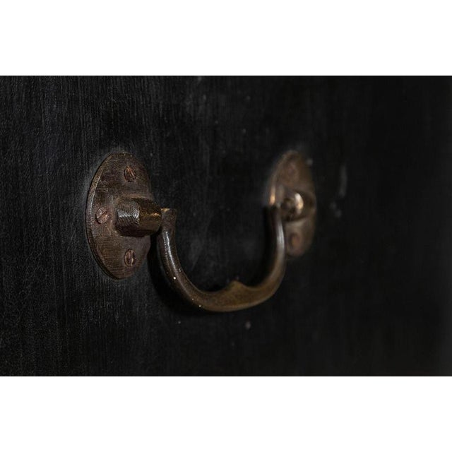 Large 19th Century English Ebonised Teak Campaign Chest Drawers, 1880 For Sale - Image 8 of 16
