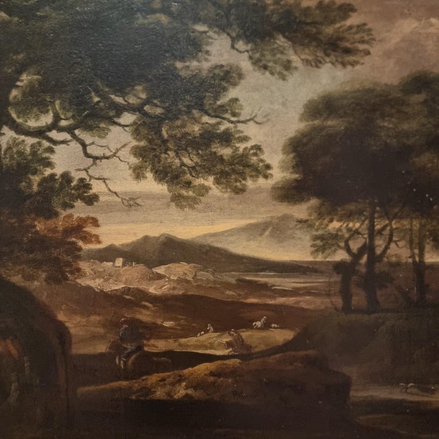 Jan Van Bloemen, Landscape with Figures, 17th Century, Oil Painting on Canvas, Framed For Sale - Image 6 of 11