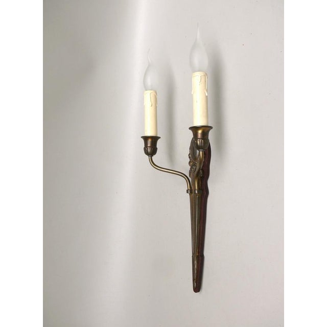Beige Art Nouveau Wall Lights, 1890s, Set of 2 For Sale - Image 8 of 18