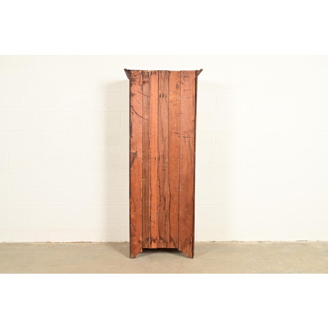 Antique Mission Oak Arts & Crafts Bookcase Cabinet, Circa 1910 For Sale - Image 11 of 12