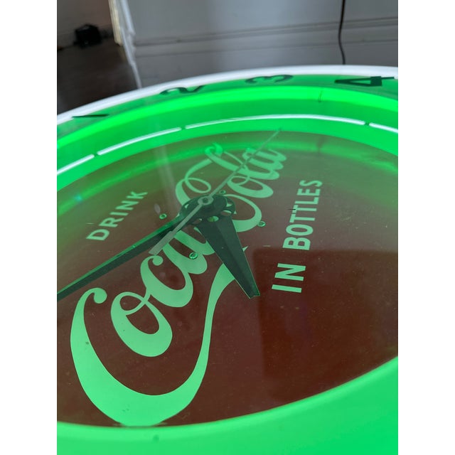 1950s Original Coca Cola Cleveland Neon Advertising Clock For Sale - Image 10 of 10