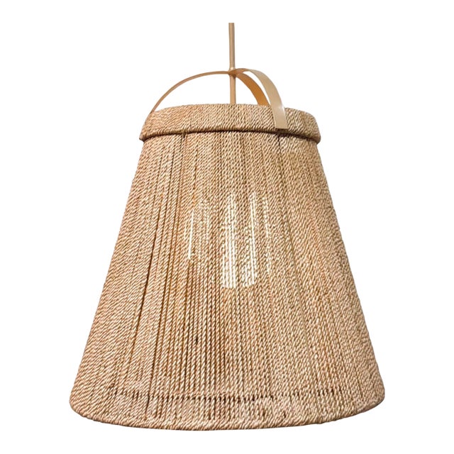 Currey & Company Organic Modern Natural Rope Medium Parnell Pendant For Sale