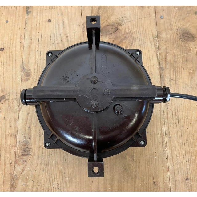 Brown Brown Industrial Bakelite Wall or Ceiling Light, 1970s For Sale - Image 8 of 12