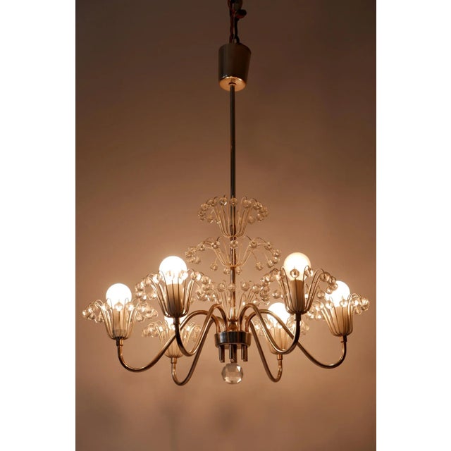 Metal Austrian Fontaine Chandelier by Emil Stejnar for Rupert Nikoll, 1950s For Sale - Image 7 of 17