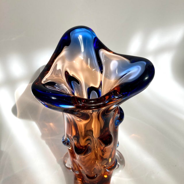 Mid-Century Modern Mid-Century Sommerso Niagara Vase by Karel Zemek for Mstisov Glassworks, 1906s For Sale - Image 3 of 8