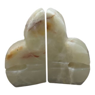 Vintage Mexican Hand-Carved Onyx Bookends For Sale
