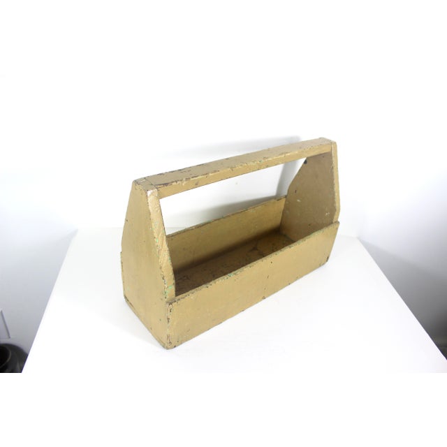 Vintage Painted Wood Trug Tool Box For Sale - Image 11 of 12