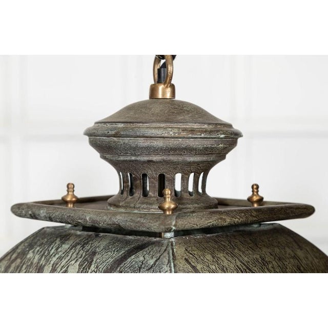 Large French Bronze and Iron Lantern For Sale - Image 11 of 17