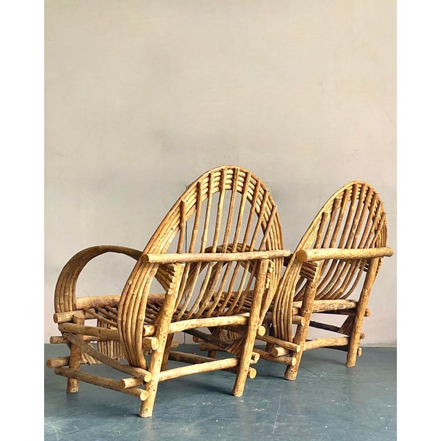 Vintage Boho Bent Branch Adirondack Chairs - A Pair For Sale - Image 9 of 12