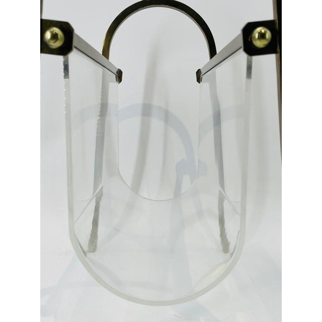 1960s Brass & Lucite Magazine Holder by Charles Hollis Jones, Usa 1960's For Sale - Image 5 of 12