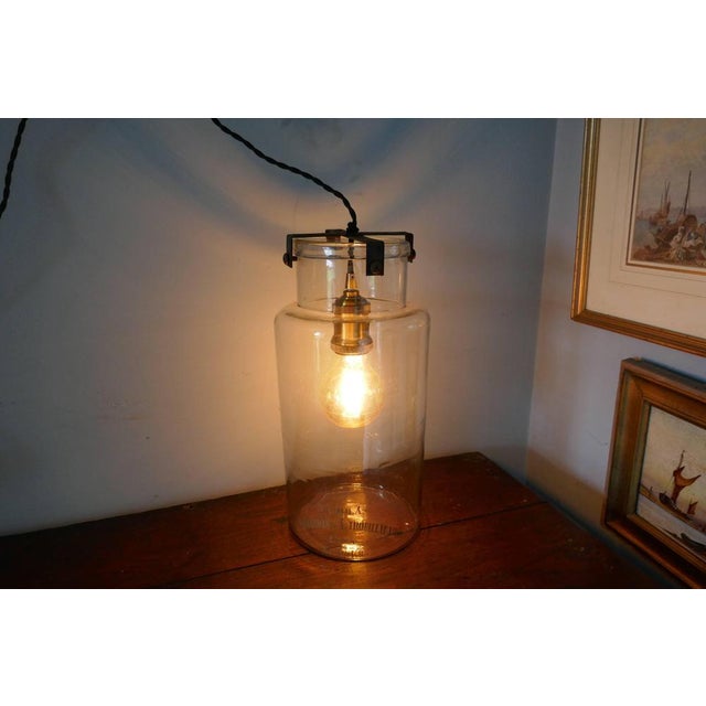 French Industrial lamp retro design The lamp has been made from an Industrial glass Jar, dating back to the 19th Century...