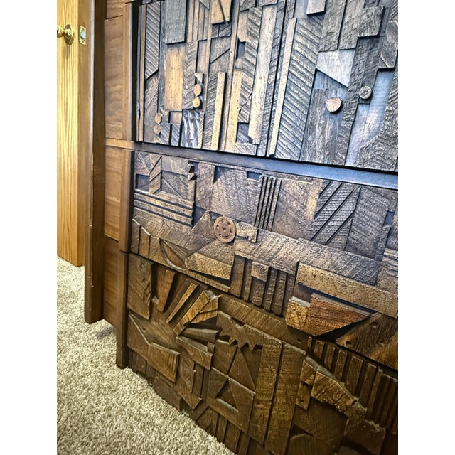 Lane Furniture Mid 20th Century Brutalist Dresser by Lane Furniture For Sale - Image 4 of 5