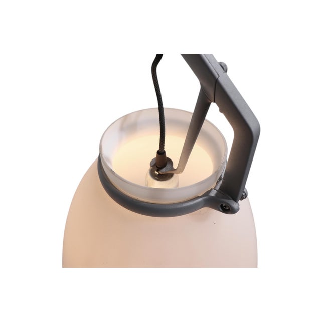 White Post Modern Luce Plan Hanging Fixture Pendant Chandelier by Paolo Rizzatto C 1980/90's For Sale - Image 8 of 12