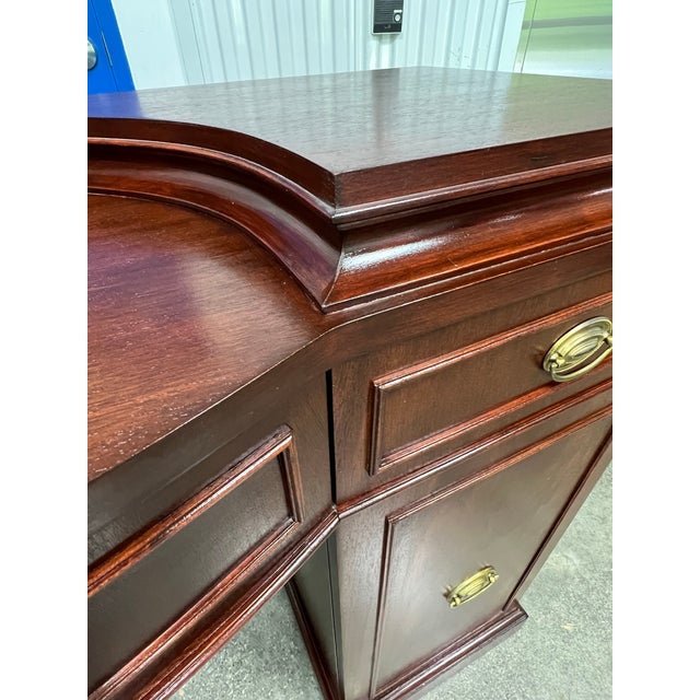 Vintage 1940’s Mahogany Double Pedestal Sideboard For Sale - Image 10 of 12