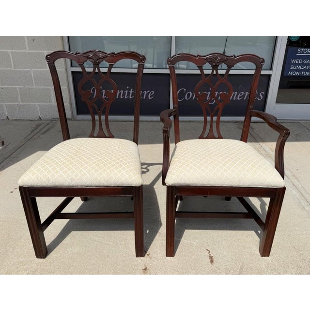 Late 20th Century Set of 6 Mahogany Chippendale-Style Dining Chairs For Sale - Image 4 of 16