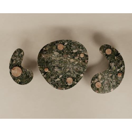 Stone Organic Marble Magatama Coffee Tables by Esther Knopfler, Set of 3 For Sale - Image 7 of 14