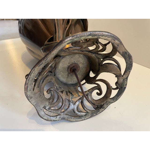 1960s Sculptural Metal Iris Lamp For Sale - Image 11 of 13