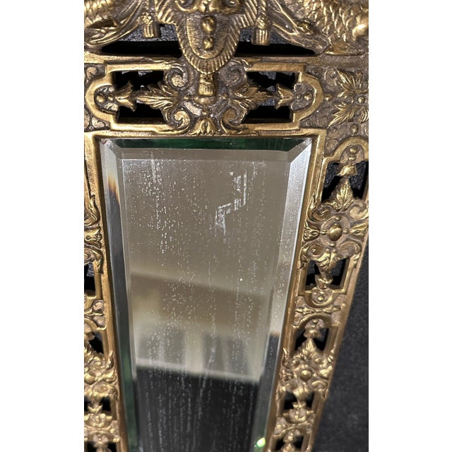 Late 19th Century Pair Of Gilt Bronze Mirrors With Dolphins And Urn For Sale - Image 4 of 8