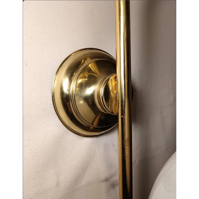 Large Sconce in Brass and Opaline, 1950s For Sale - Image 11 of 12