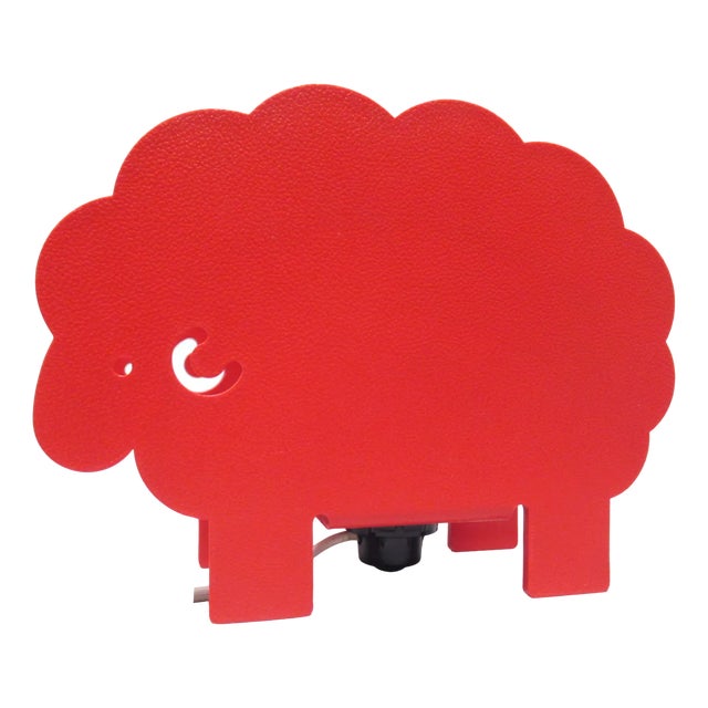 Vintage Italian Red Sheep Lamp, 1970 For Sale