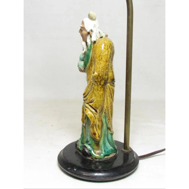 Vintage Chinese Mud Man Lamp For Sale In San Francisco - Image 6 of 12