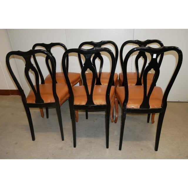 Vintage Italian Chippendale Style Chairs, 1940s, Set of 6 For Sale - Image 3 of 15