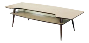 1970s Italian Modern Step Coffee Table With Shelf
