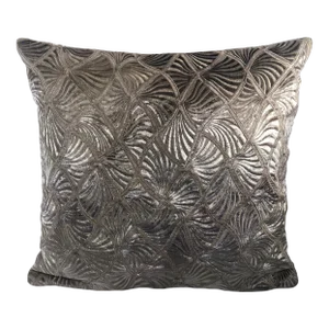 Modern Harlequin Hand Painted Velvet Appliqué Pillow-Silver