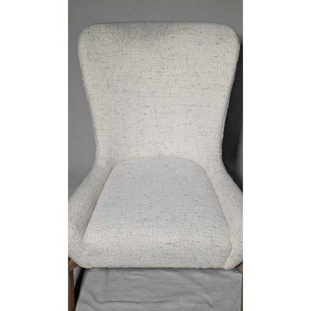 Verellen Verellen Fernando Wing Chair in Ivory Bouclé on Ash Base For Sale - Image 4 of 12