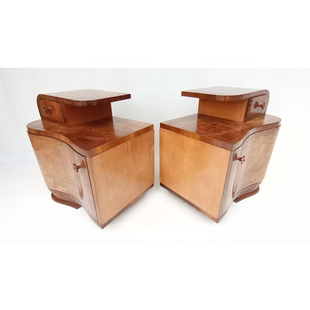 Art Deco Bedside Tables by Jindřich Halabala for Up Závody, 1940s, Set of 2 For Sale - Image 10 of 14