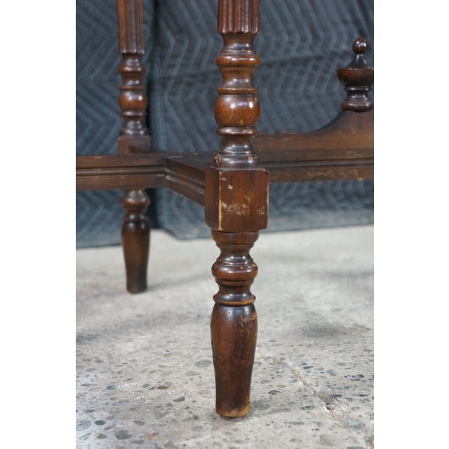 Mersman Mid Century Mersman Victorian Revival Walnut Burl Oval Inlaid Accent Table 30" For Sale - Image 4 of 18