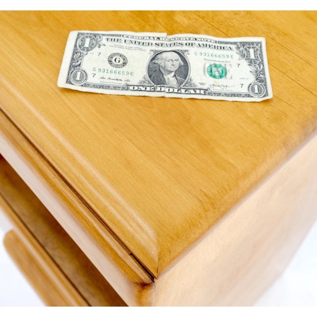 Russel Wright Conant Ball Pair Mid Century Modern Blond Birch Night Stands MINT! For Sale - Image 16 of 17