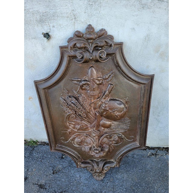 Antique 19th Century Rustic Cast Iron Plaque Ornate Decorative Wall Art For Sale - Image 4 of 8