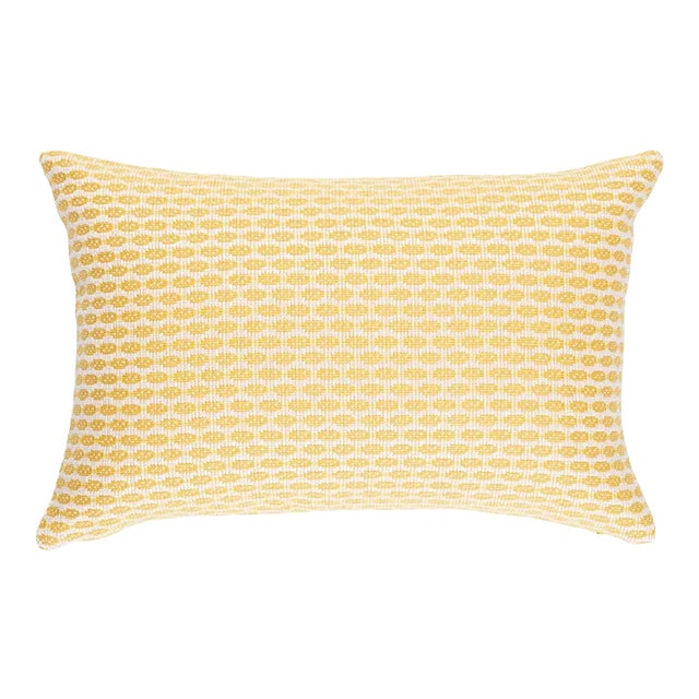 Schumacher Hickox Indoor/Outdoor Pillow 18" x 12" in Yellow For Sale