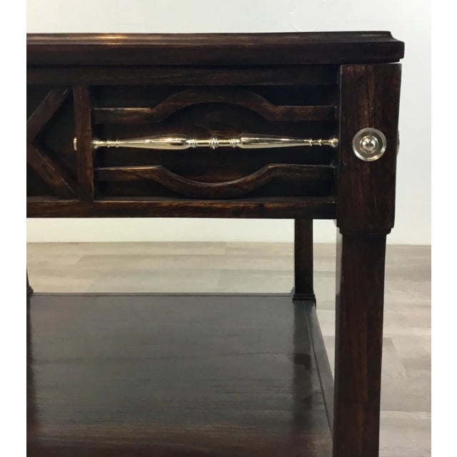 Ambella Home Modern Dark Walnut Finished Wood Spindle Cocktail Table For Sale - Image 4 of 6