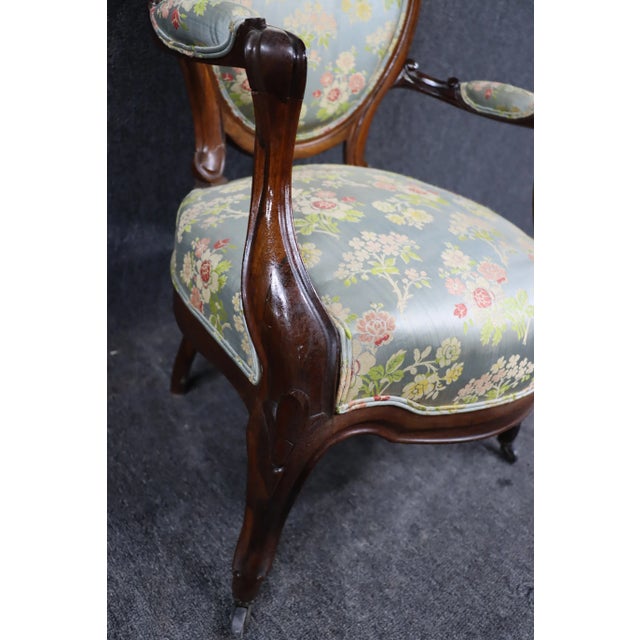Victorian Victorian Rosewood Gentleman's Chair For Sale - Image 3 of 10